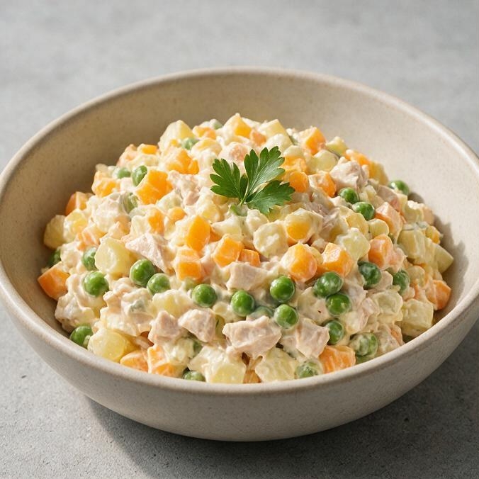 Салат Оливье с курицей