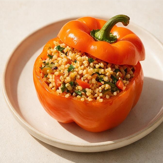 Фаршированные перцы с булгуром и овощами